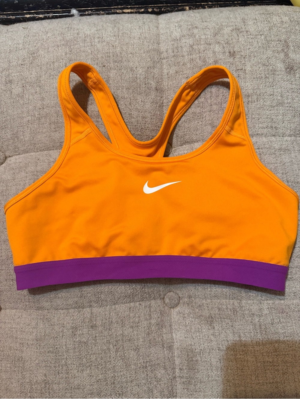 Nike Orange Sports Bra with Purple Band